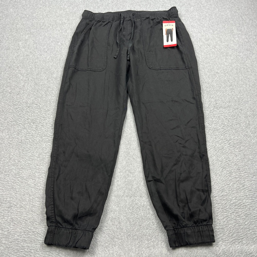 NEW Orvis Joggers Womens Medium Black Tencel Relaxed‎ Midweight Drawstring Pants